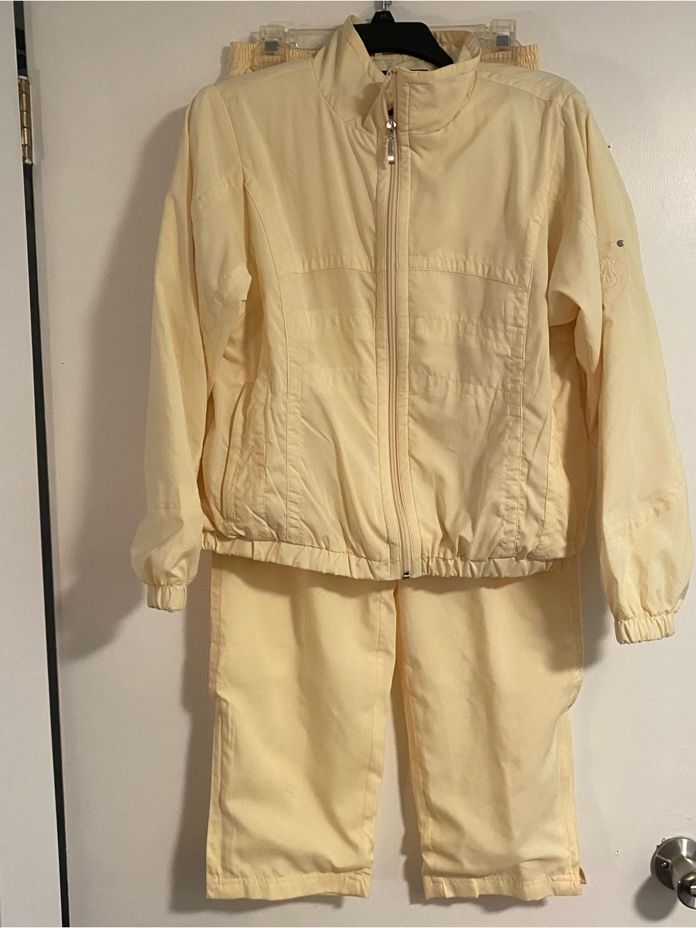 VTG Kaelin 2 Piece Windbreaker Tracksuit Set Yellow M Jacket Joggers Retro 90s